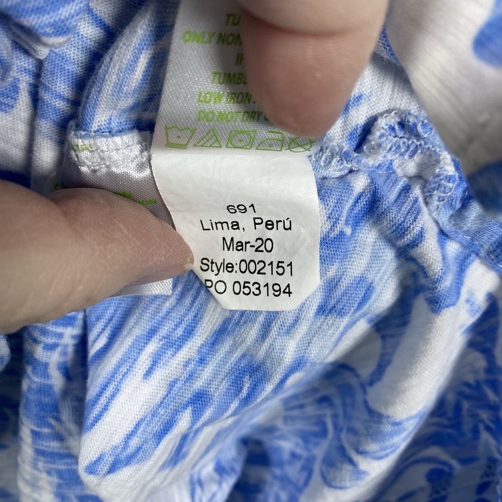 Lilly Pulitzer Kaia Top Women S Blue White Coral V-Neck Mermaid Ocean Resort‎ - Picture 6 of 6